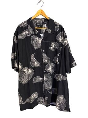 Vintage Baracuta Men's Short Sleeve Button Up 100% Silk Hawaiian Dress Shirt XL